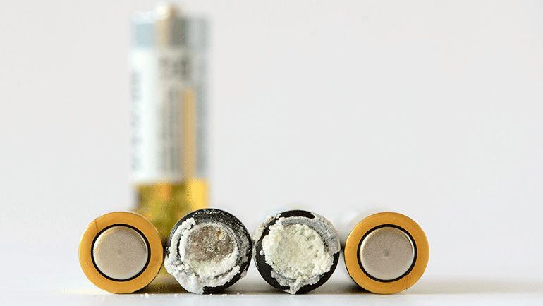leaked lithium batteries