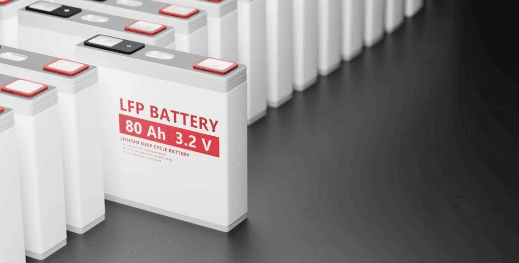 Render of lithium iron phosphate batteries