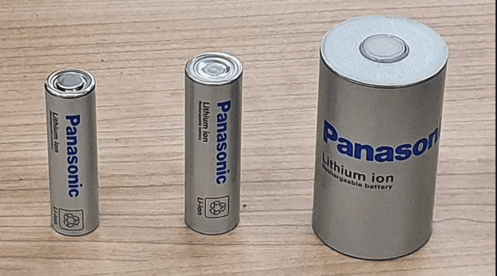 The leftmost Panasonic battery is an 18650-type