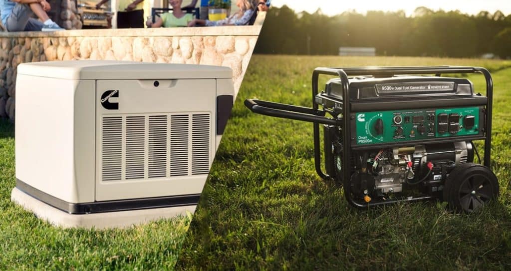 Image comparing standby and portable generators