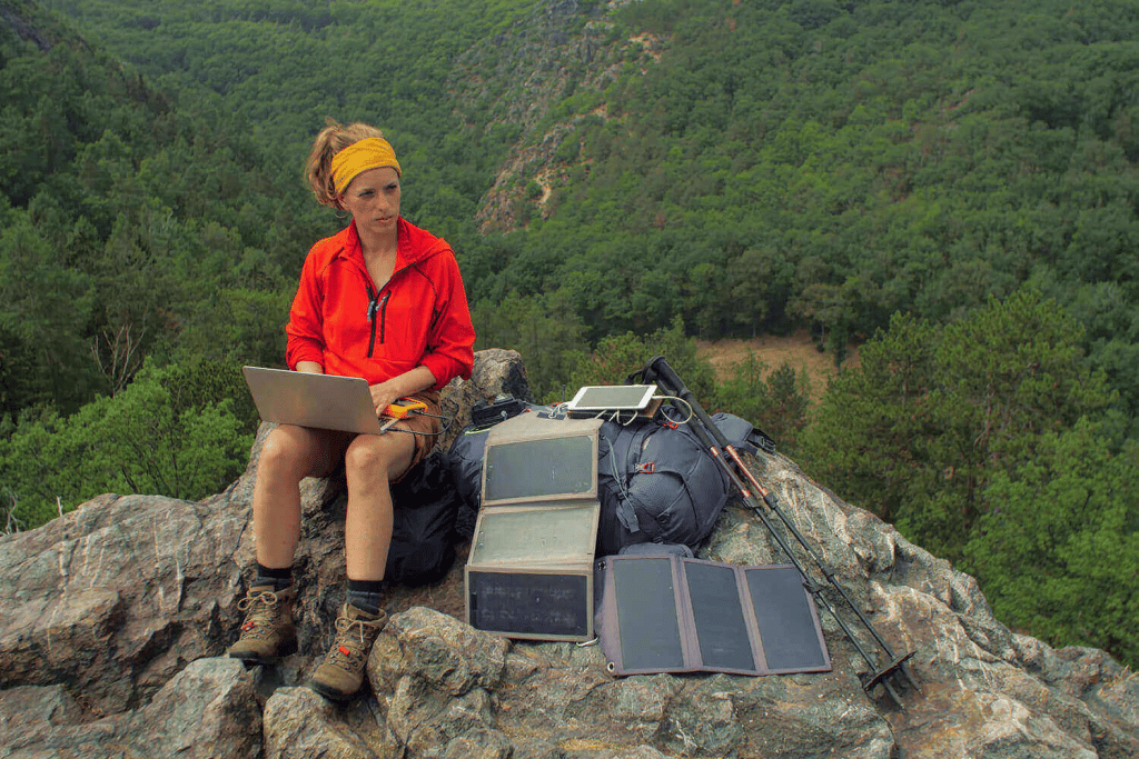 Woman on top of the hill