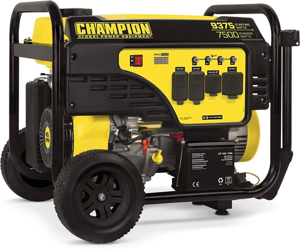 portable generator for rv 50 amp — Champion 100813 93757500 Watt Generator