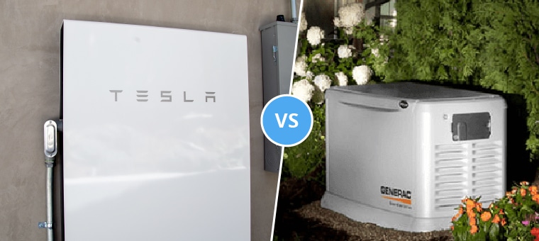 A pictorial difference between a generator and a battery backup system 