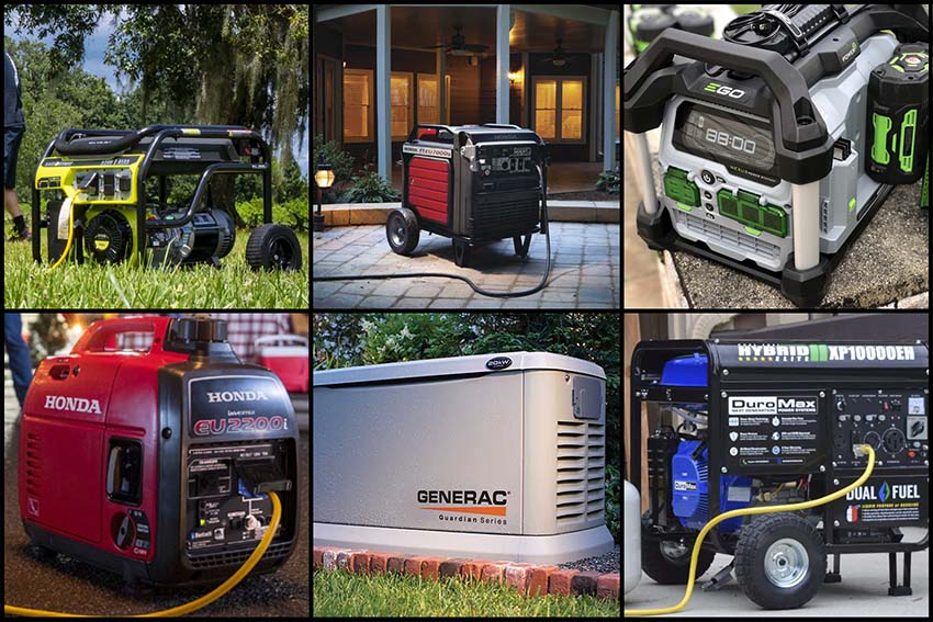 Different generator backup systems for homes, offices, and camping
