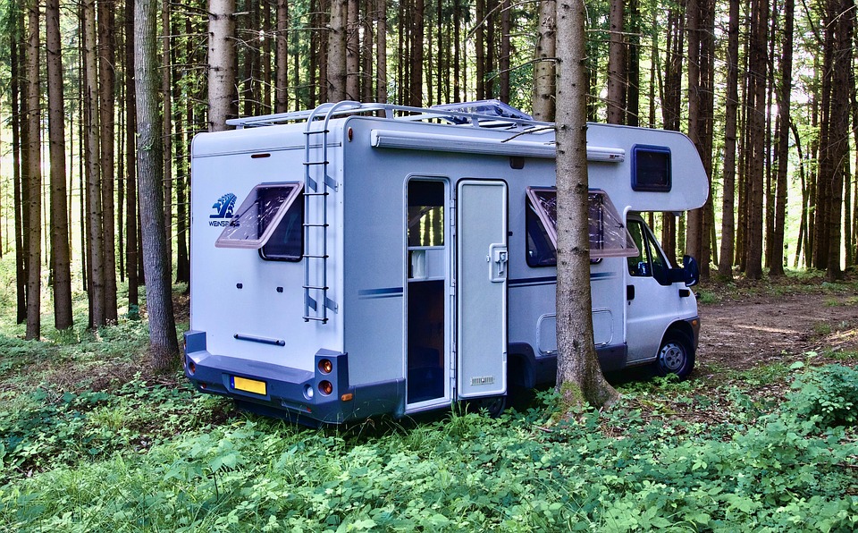 RV in the middle of the forest